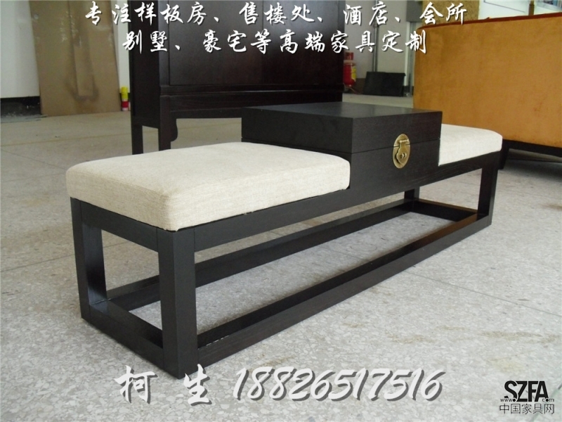 羅漢床、新中式沙發(fā)、新中式家具、樣板房家具、中式家具、深圳家具廠 18826517516 柯生 (2)