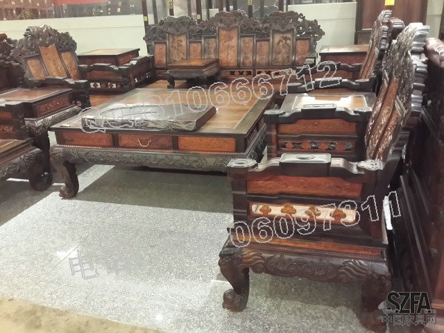 老撾大紅酸枝沙發(fā) 福祿壽 老撾大紅酸枝沙發(fā) 福祿壽