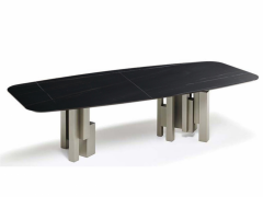 Home Furniture <<Black Rock Geometric Column Dining Table>>